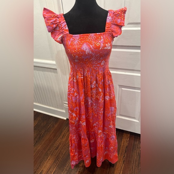 Sheridan French Womens Designer NWT (ripped Tag) Ruched Summer Maxi Dress Sz S - Picture 1 of 7